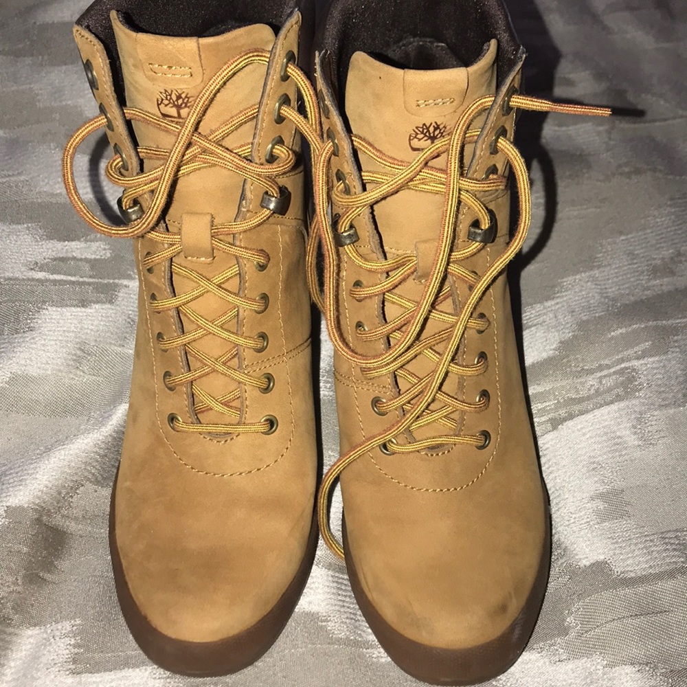 Heeled Timberlands